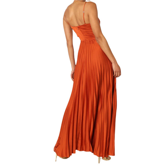 Petal & Pup NAIRA Pleated Maxi Dress Sunset Orange Size 2 - Picture 7 of 9